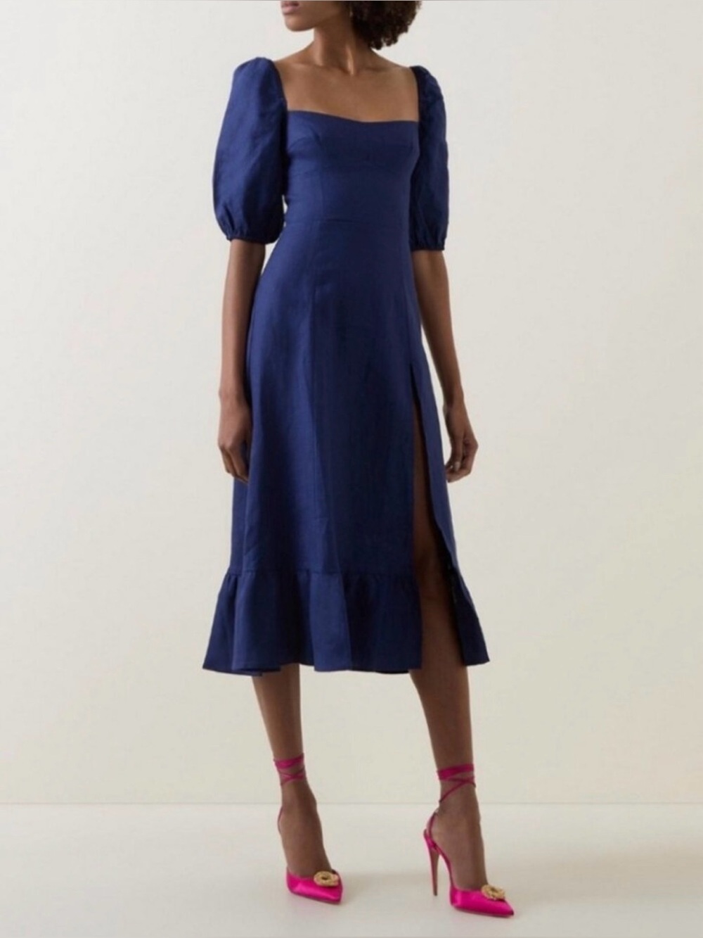 Reformation Belgium Linen Midi Dress, Size 8